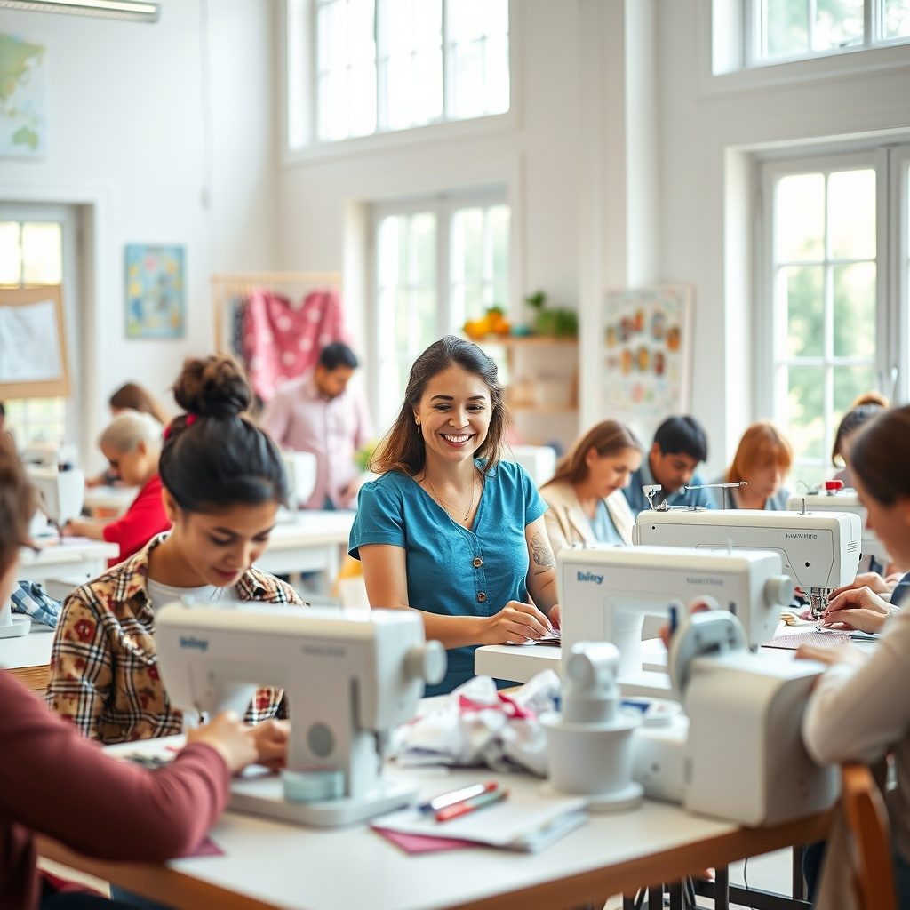 Sewing workshop in action