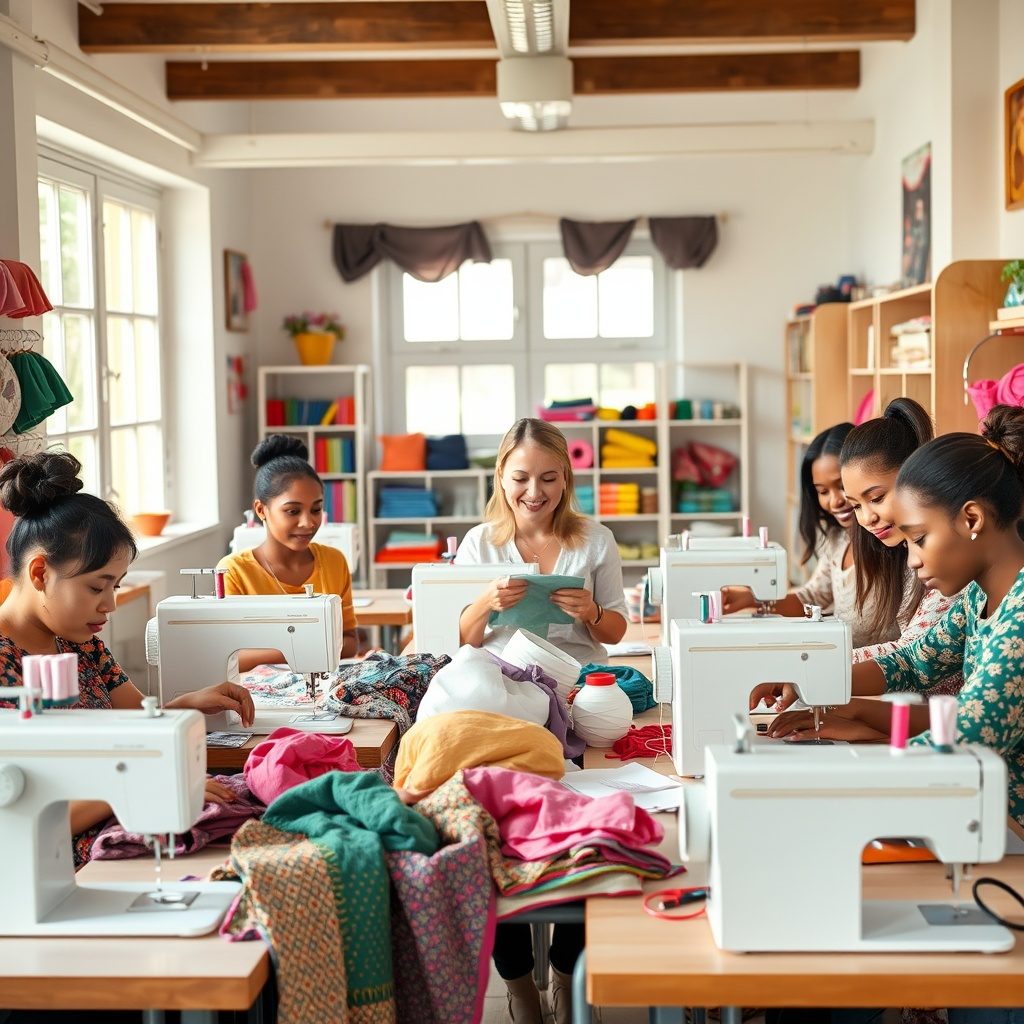 Sewing workshop in action