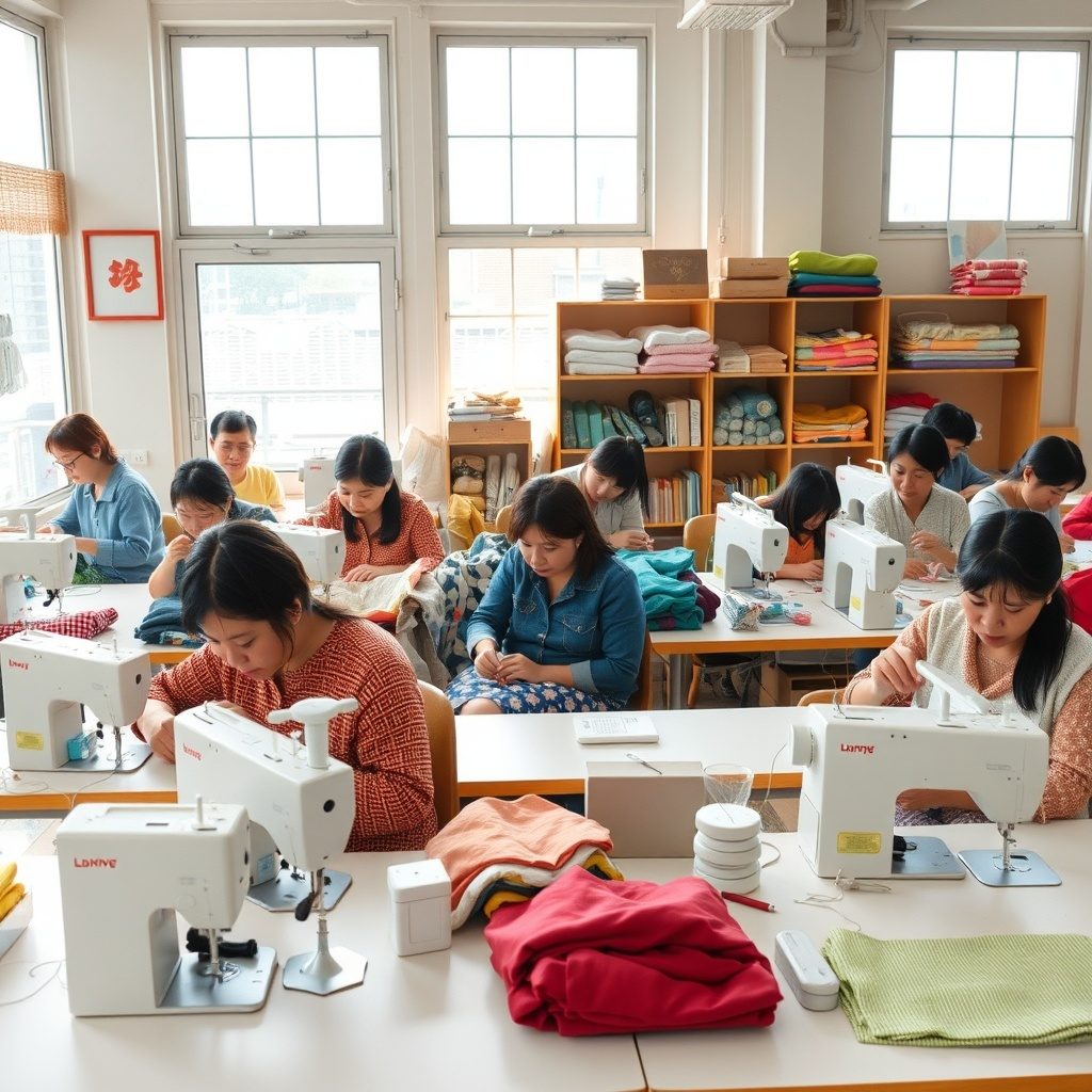 Sewing workshop in action