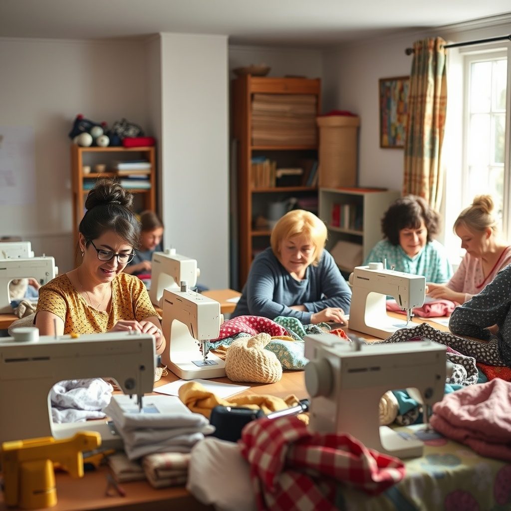 Sewing workshop in action